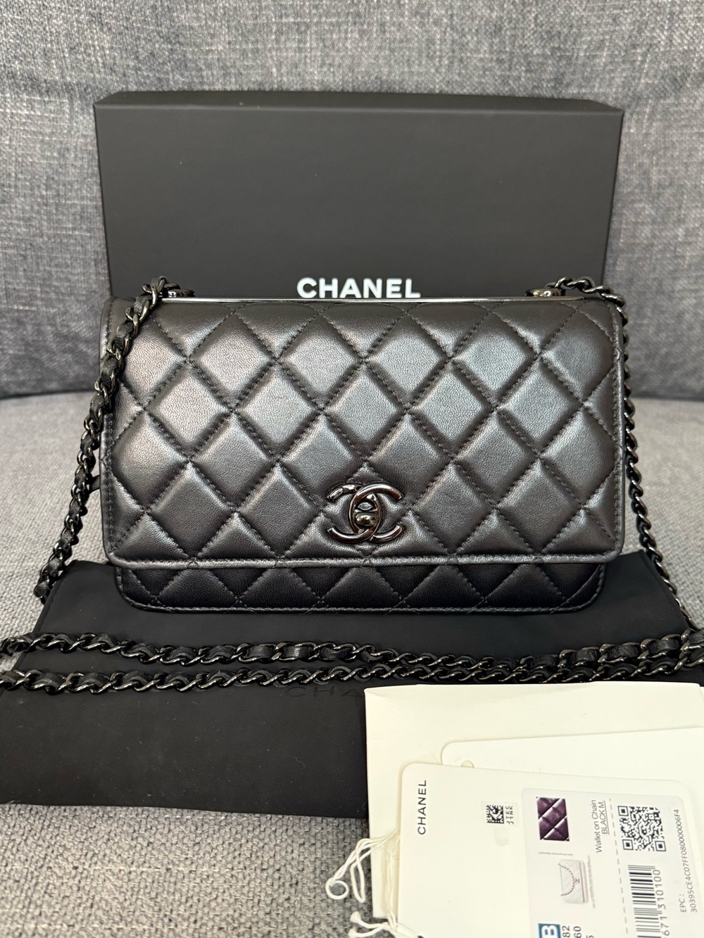 CHANEL TRENDY SO BLACK wallet on chain WOC